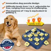 KADTC Dog Chess Puzzle Toy Level 3 in 1 for Small/Medium/Large Dogs Smart Mind Stimulating Game Puppy Brain Stimulation Cognitive Enrichment Toys Keep Them Busy Boredom Interactive Treat Food Puzzles